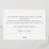 お誕生日パーソナライズされた発表カード 箔シーズンカード (裏面)