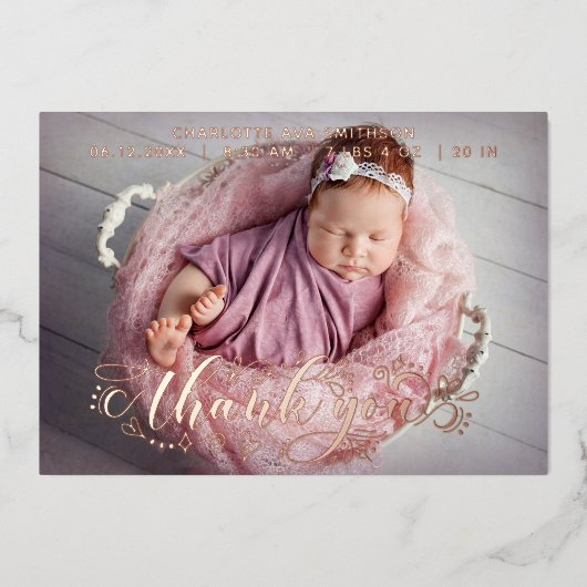 お誕生日パーソナライズされた発表カード 箔シーズンカード (正面)