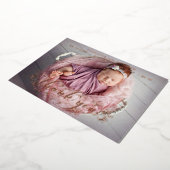 お誕生日パーソナライズされた発表カード 箔シーズンカード (回転した状態)