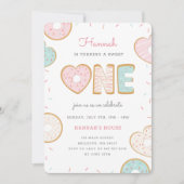 お誕生日パーティーのお誘いピンク 招待状 (正面)