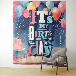 お誕生日パーティーのご招待 タペストリー