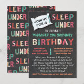 お誕生日パーティーの下で寝る 招待状 (正面/裏面)