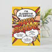 お誕生日パーティーの招待状 モダンで楽しいデザイン 招待状 (スタンド正面)