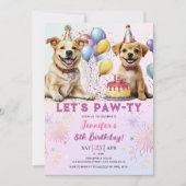 お誕生日パーティーの時間だよ!かわいい子どもの8歳の誕生日 招待状 (正面)