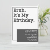 お誕生日パーティー招待状テンプレート Bruh 招待状 (スタンド正面)