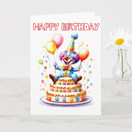 お誕生日パーティー道化師のお祝い カード (小さな植物)
