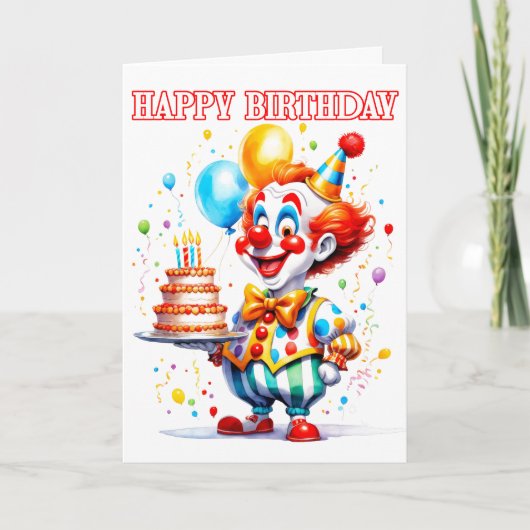 お誕生日パーティー クラウン カード (正面)