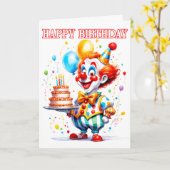 お誕生日パーティー クラウン カード (黄色い花)