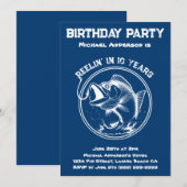 お誕生日パーティー - フィッシュ 招待状 (正面/裏面)