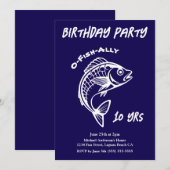 お誕生日パーティー - 魚  招待状 (正面/裏面)