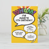 お誕生日パーティ モダンで楽しい WHAM 招待状 (スタンド正面)