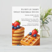 お誕生日ブランチパーティー | パンケーキ＆ワッフル 招待状 (スタンド正面)