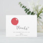 お誕生日レッドバルーン感謝 サンキューカード (スタンド正面)