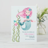 お誕生日人魚招待状 招待状 (スタンド正面)
