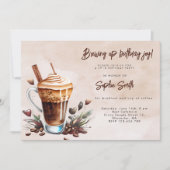 お誕生日会のワクワク感をコーヒーで お誕生日会の朝食 招待状 (正面)