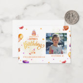 お誕生日写真招待状にご参加ください ノートカード (正面/裏面インサイチュ)
