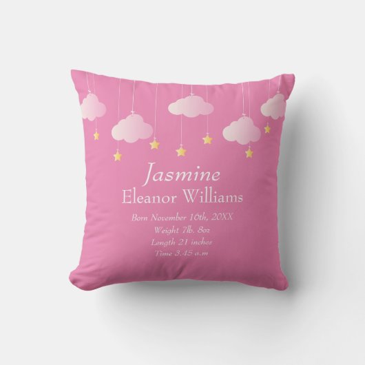 お誕生日情報 オーダーメイド 雲と星 クッション (正面)