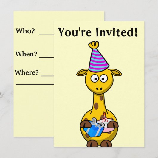 お誕生日招待状 招待状 (正面/裏面)