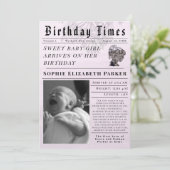 お誕生日新聞 新生児 出産 案内状 (スタンド正面)