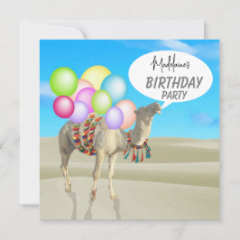 お誕生日楽しい 大人 現代 カラフルな風船 招待状