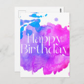 お誕生日水彩カード ポストカード (正面/裏面)
