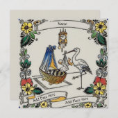 お誕生日発表カード、パーソナライズ、文字の追加、 招待状 (正面/裏面)