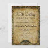 お誕生日記念写真テンプレート レトロ ヴィンテージ 招待状 (正面)