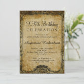 お誕生日記念写真テンプレート レトロ ヴィンテージ 招待状 (スタンド正面)