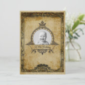 お誕生日記念写真テンプレート レトロ ヴィンテージ 招待状 (スタンド正面)