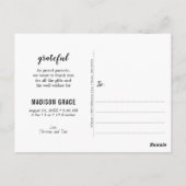 お誕生日賛美発表写真ありがとう ポストカード (裏面)