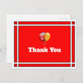 お誕生日風船 赤い感謝のポストカード ポストカード (正面/裏面)