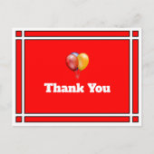 お誕生日風船 赤い感謝のポストカード ポストカード (正面)