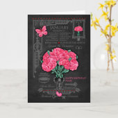 お誕生日1月チョークカスタムカード カード (黄色い花)