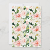 お誕生日1歳の女の子にぴったりなボヘミアンフラワーデザイン 招待状 (裏面)