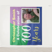 お誕生日100歳パーティーウォール タペストリー (正面)