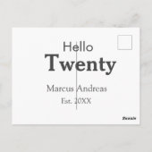 お誕生日20歳名前を追加 年齢ミニマム ポストカード (裏面)