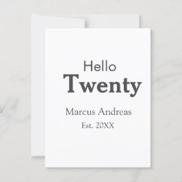 お誕生日20歳名前を追加 年齢ミニマム ポストカード