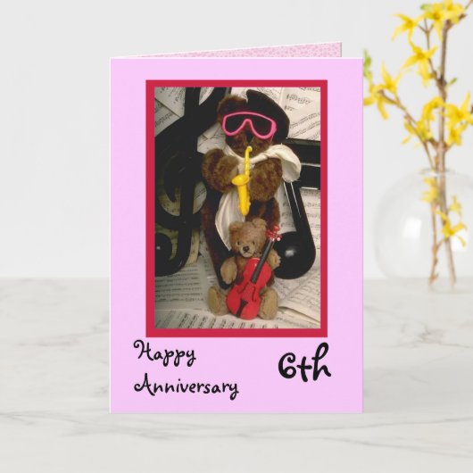 お誕生日6周年おめでとう、カスタマイズ可能 カード (黄色い花)