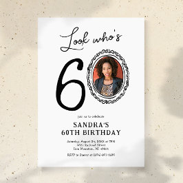 お誕生日60歳写真付大人バースデー 招待状