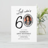 お誕生日60歳写真付大人バースデー 招待状 (スタンド正面)