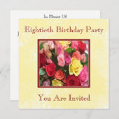 お誕生日80歳パーティー招待状 招待状 (正面/裏面)