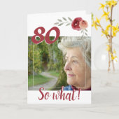 お誕生日80歳 花の写真の感動的なカード カード (黄色い花)