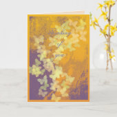 お誕生日、おイースター、回復、お見舞い、ゴールド カード (黄色い花)