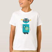 お誕生日+ロボット+カスタム+年齢+男の子 Tシャツ (正面)