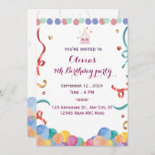 お誕生日 招待状 (正面/裏面)