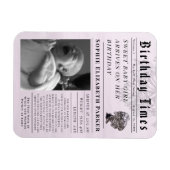 お誕生日 新生児 出生のお知らせ マグネット (横)