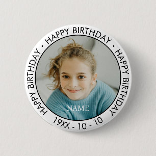 お誕生日 現代 シンプル オーダーメイド フォト 缶バッジ