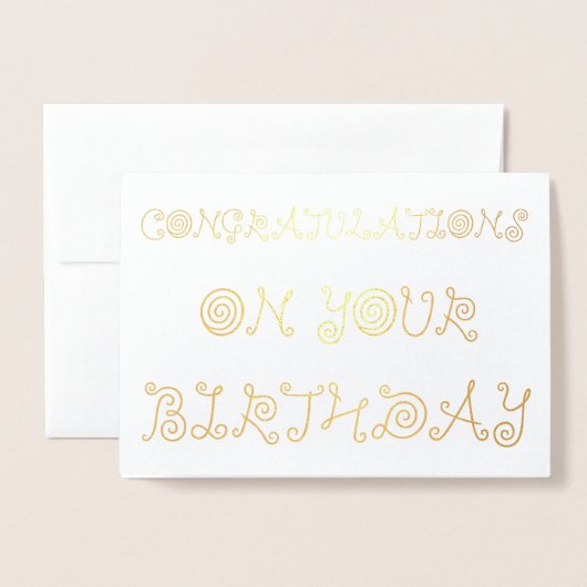 お誕生日 箔カード (封筒付き正面)