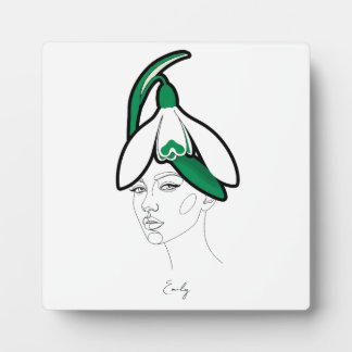 お誕生月の花をモチーフにした１月のオーダーメイド肖像画 フォトプラーク