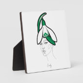 お誕生月の花をモチーフにした１月のオーダーメイド肖像画 フォトプラーク (正面)